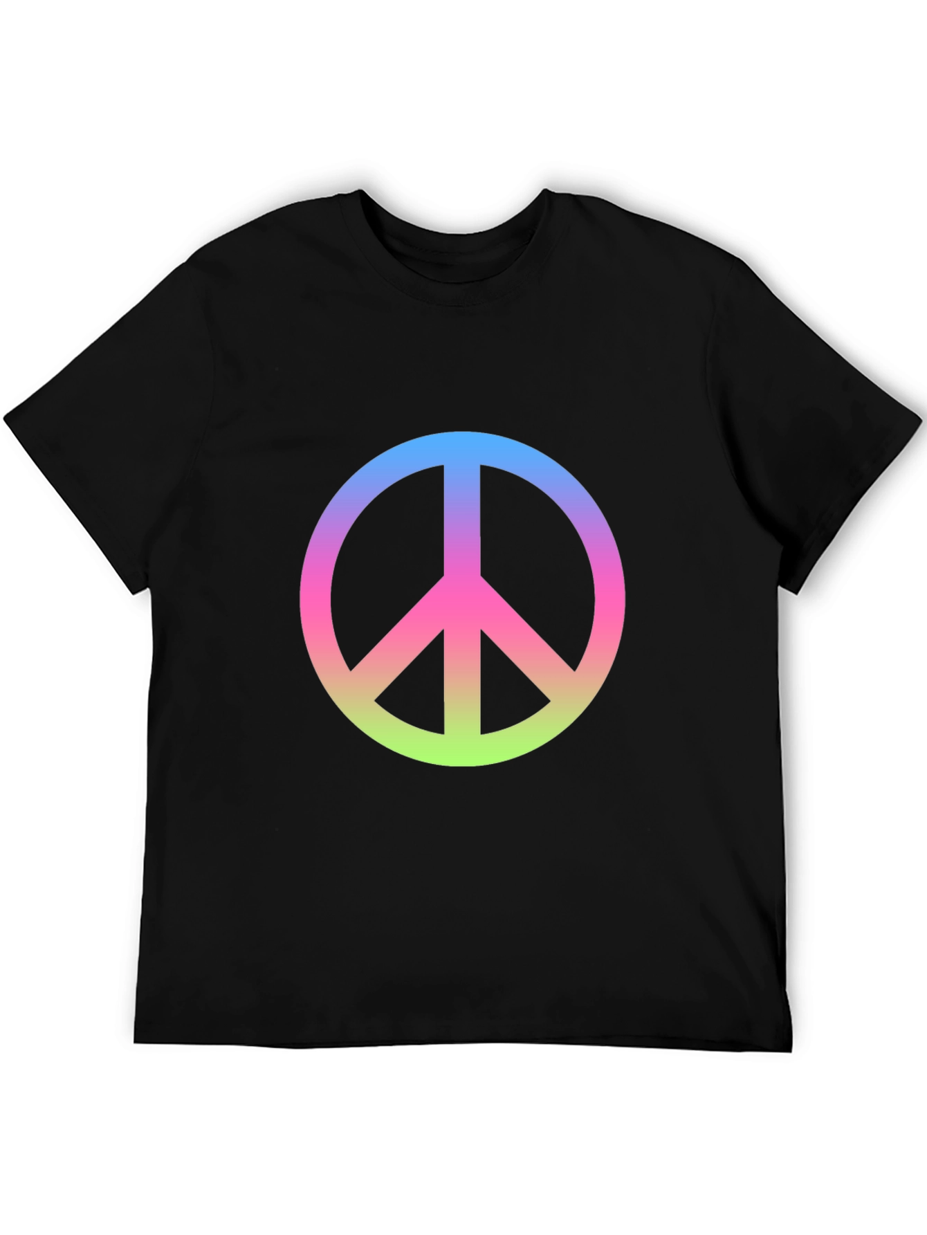 Peace Sign Gradient Tee - Black Cotton Blend