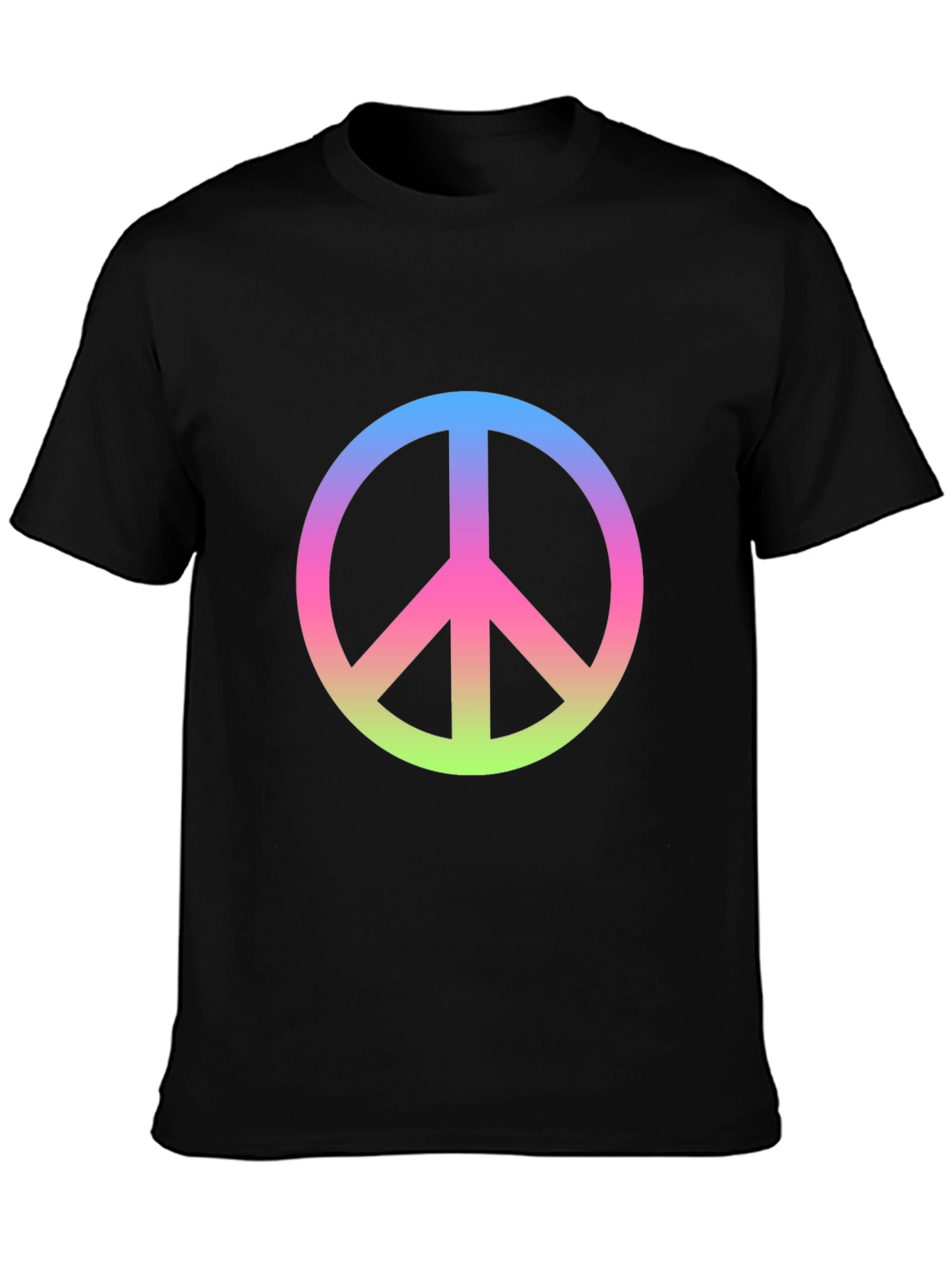 Peace Sign Gradient Tee - Black Cotton Blend