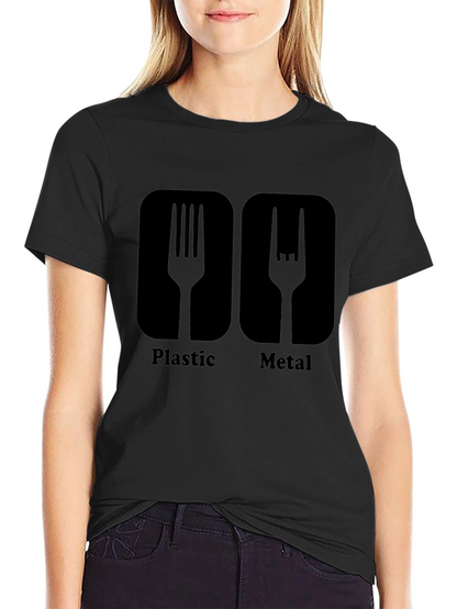 Plastic Metal Fork Graphic Tee - Black