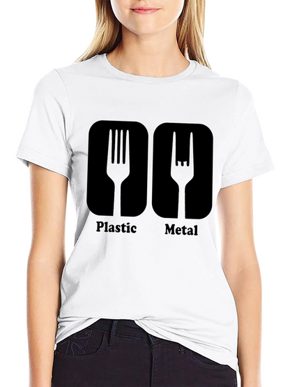 Plastic Metal Fork Graphic Tee - Black