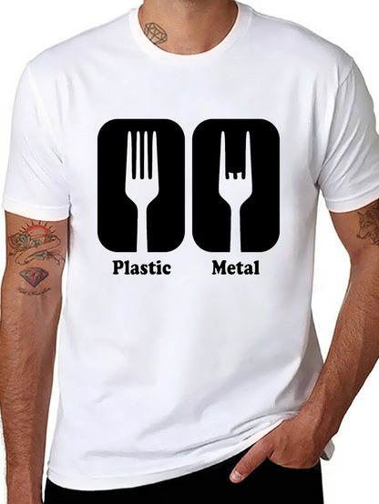 Plastic Metal Fork Graphic Tee - Black