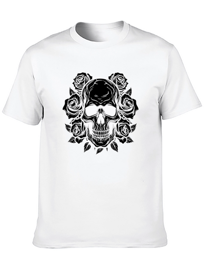 Skull & Roses Graphic Tee - Mens Black T-Shirt