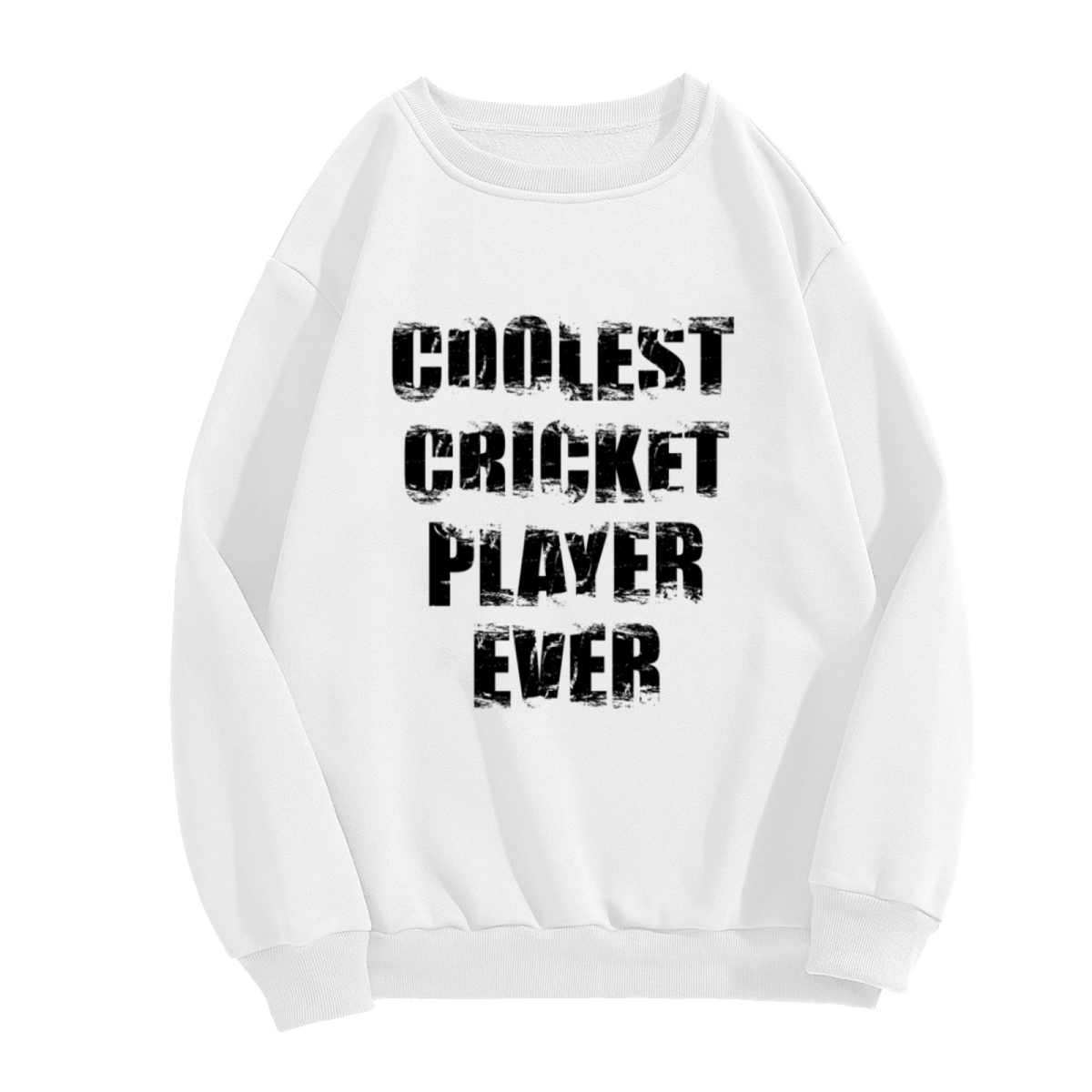 Coolest Cricket Player Ever Distressed Sports Crewneck Sweatshirt | Cricket Fan Grunge Pullover, Player Gift Top