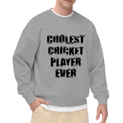 Coolest Cricket Player Ever Distressed Sports Crewneck Sweatshirt | Cricket Fan Grunge Pullover, Player Gift Top