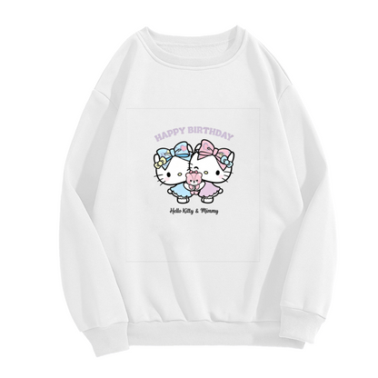 Happy Birthday Hello Kitty & Mimmy Crewneck Sweatshirt