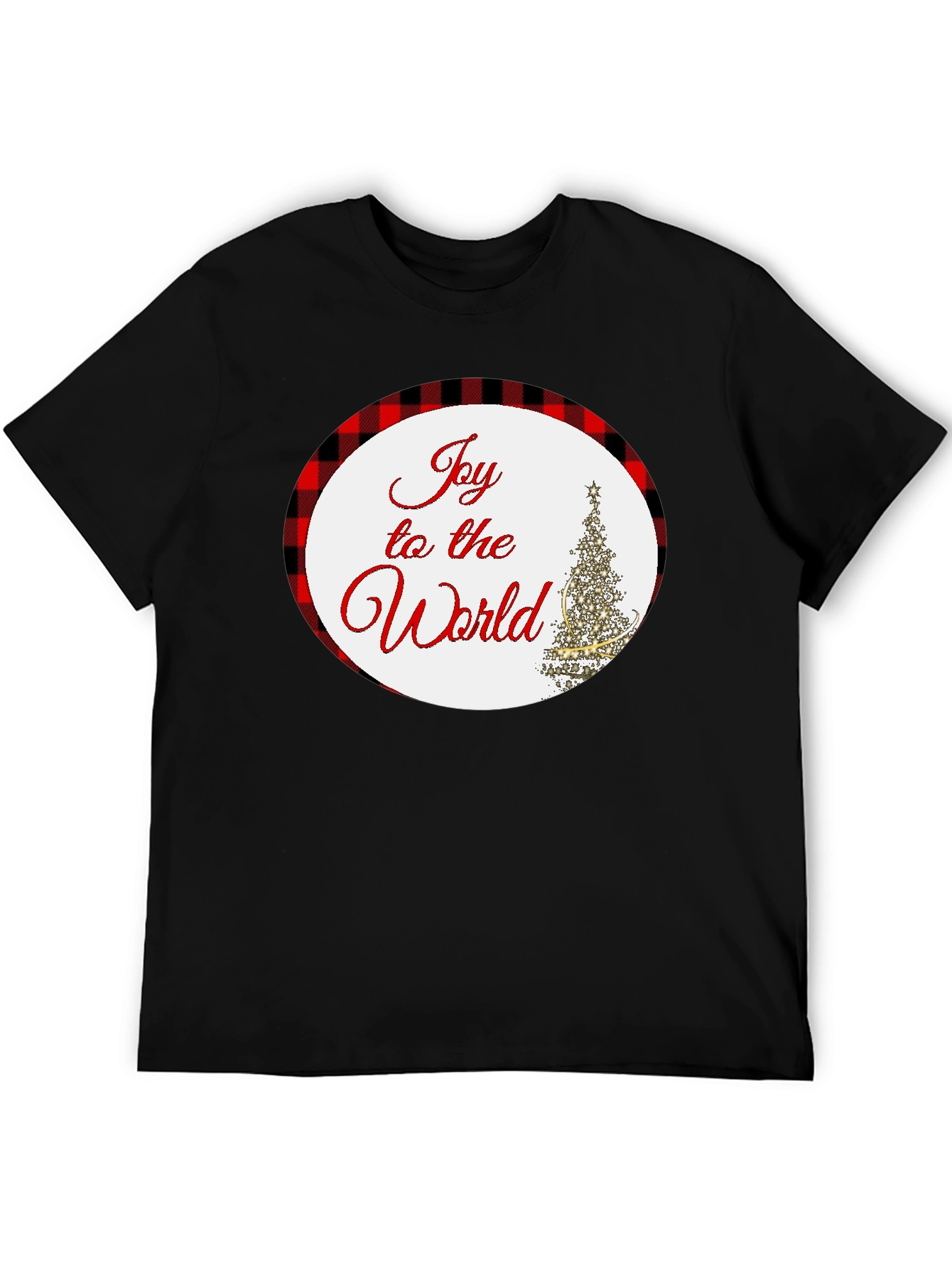 Joy To The World Plaid Holiday T-Shirt