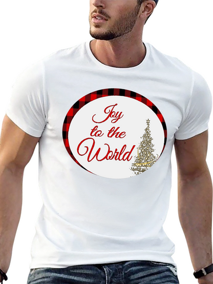 Joy To The World Plaid Holiday T-Shirt