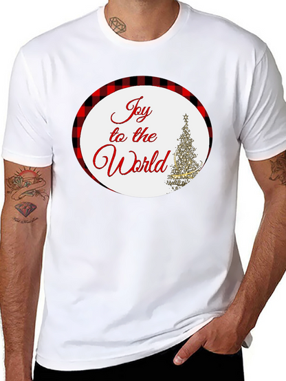 Joy To The World Plaid Holiday T-Shirt