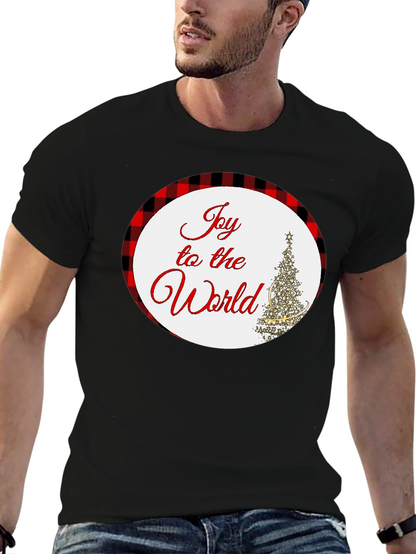 Joy To The World Plaid Holiday T-Shirt