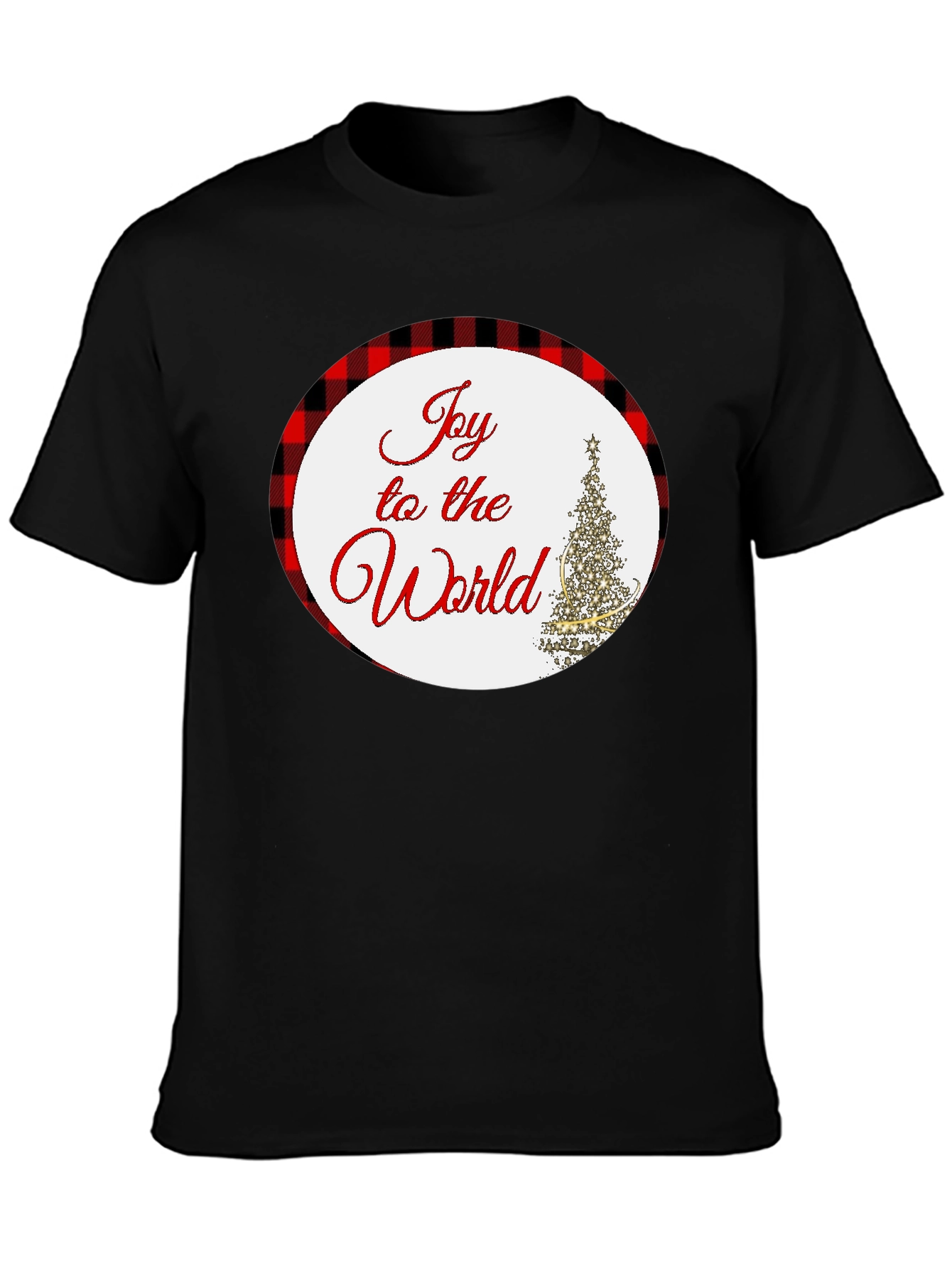 Joy To The World Plaid Holiday T-Shirt