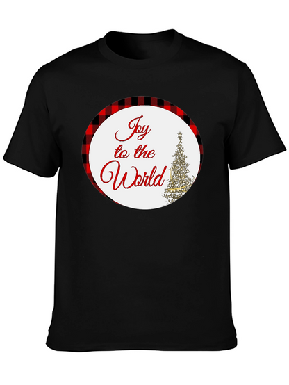 Joy To The World Plaid Holiday T-Shirt