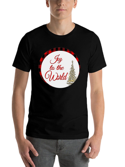 Joy To The World Plaid Holiday T-Shirt