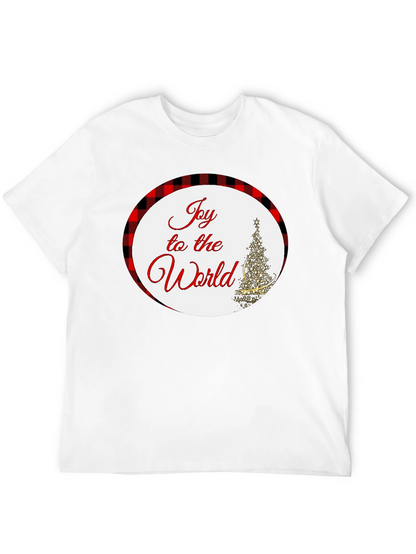 Joy To The World Plaid Holiday T-Shirt