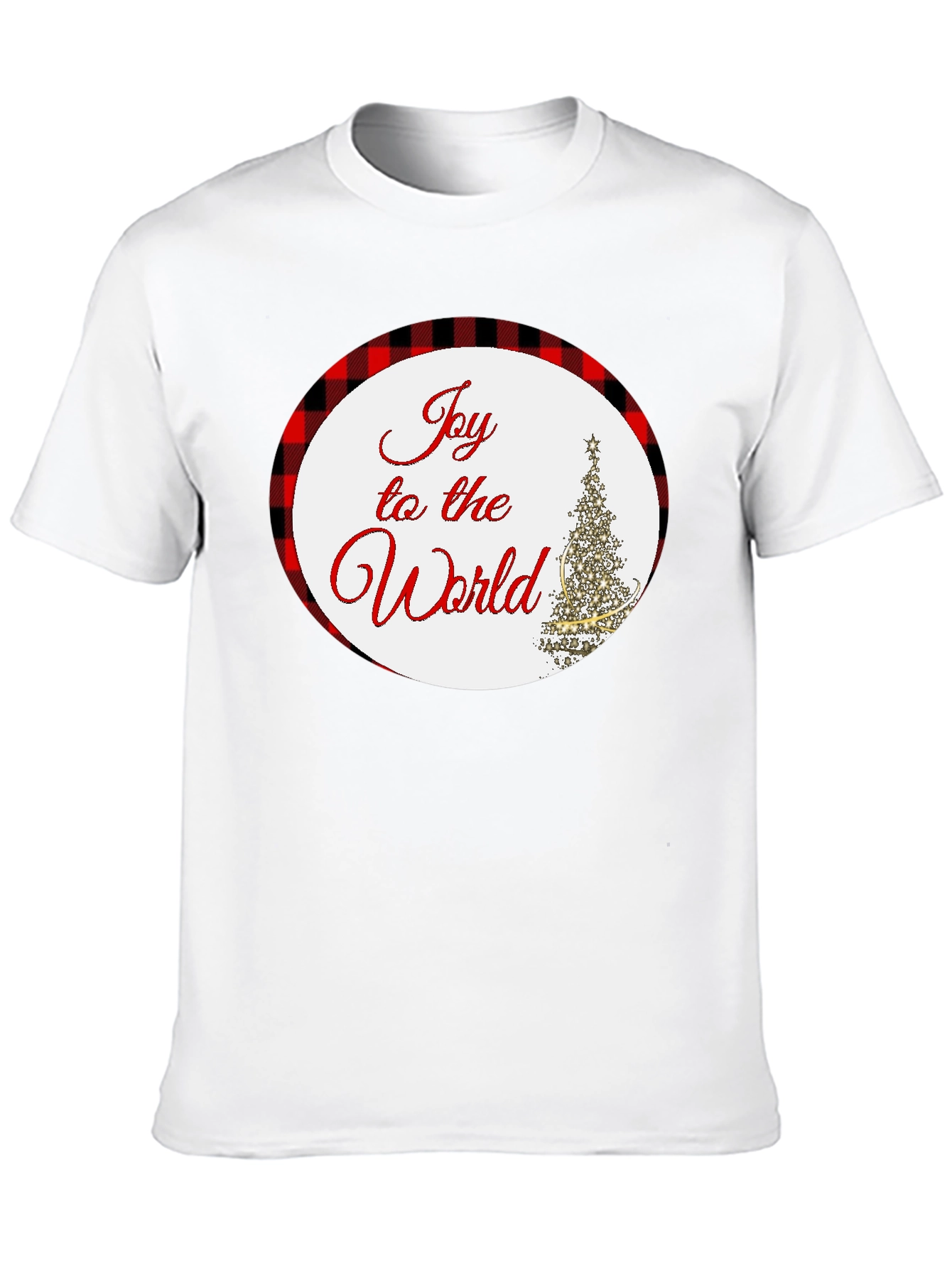 Joy To The World Plaid Holiday T-Shirt
