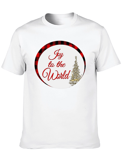 Joy To The World Plaid Holiday T-Shirt