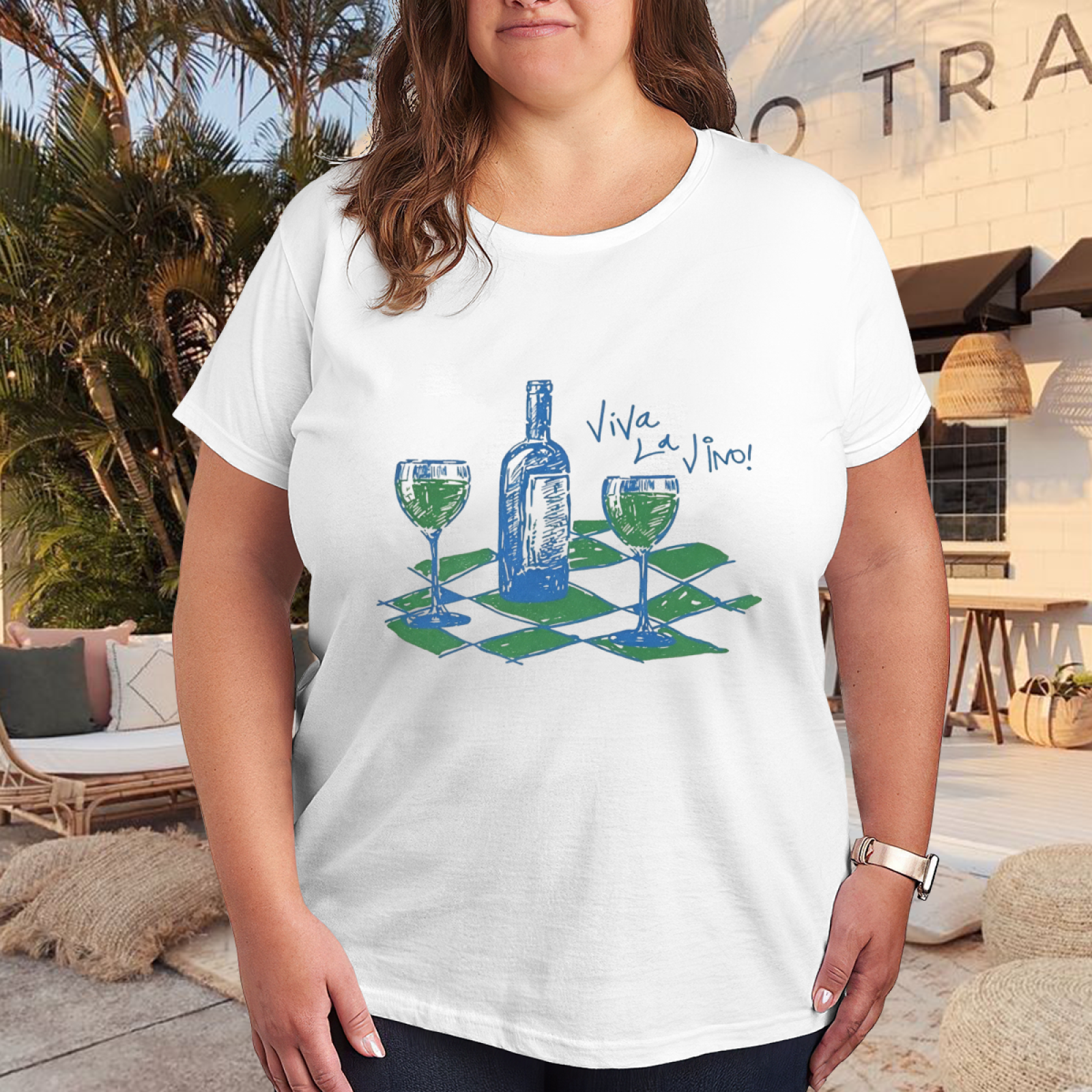 Viva La Vino Hand Drawn Wine Lover Tee