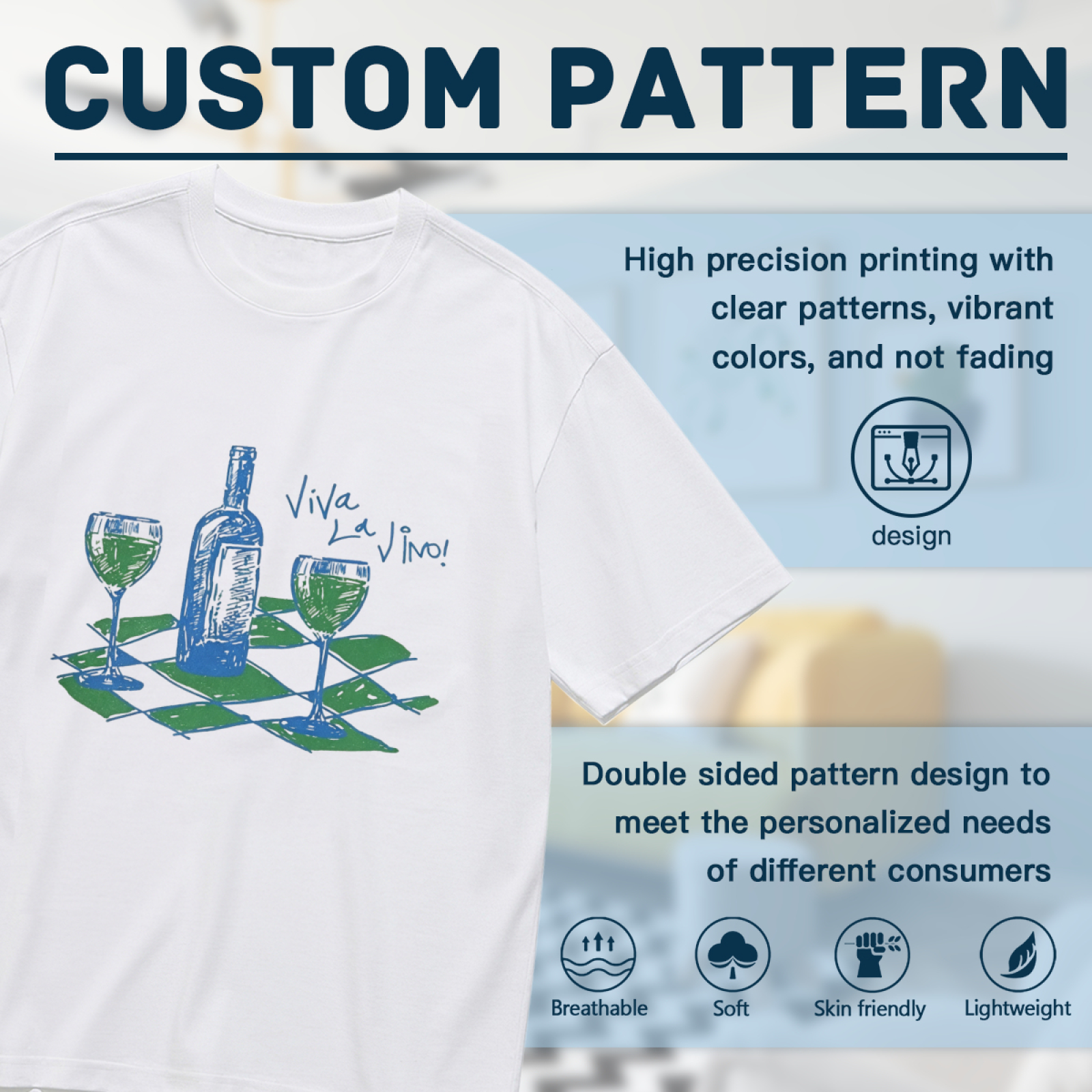 Viva La Vino Hand Drawn Wine Lover Tee