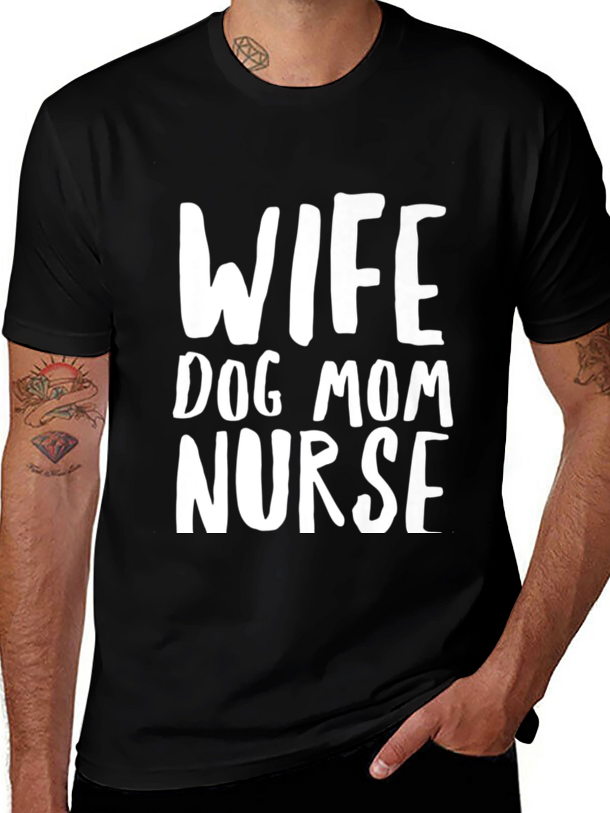 Wife Dog Mom Nurse Graphic T-Shirt