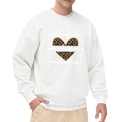Psych Nurse Leopard Heart Crewneck Sweatshirt | Mental Health Nurse Pullover, Caring Words Graphic Top, Nurse Appreciation Gift