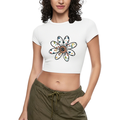 Juicy Dripping Ruby Lips Rhinestone Pink Crop Tee
