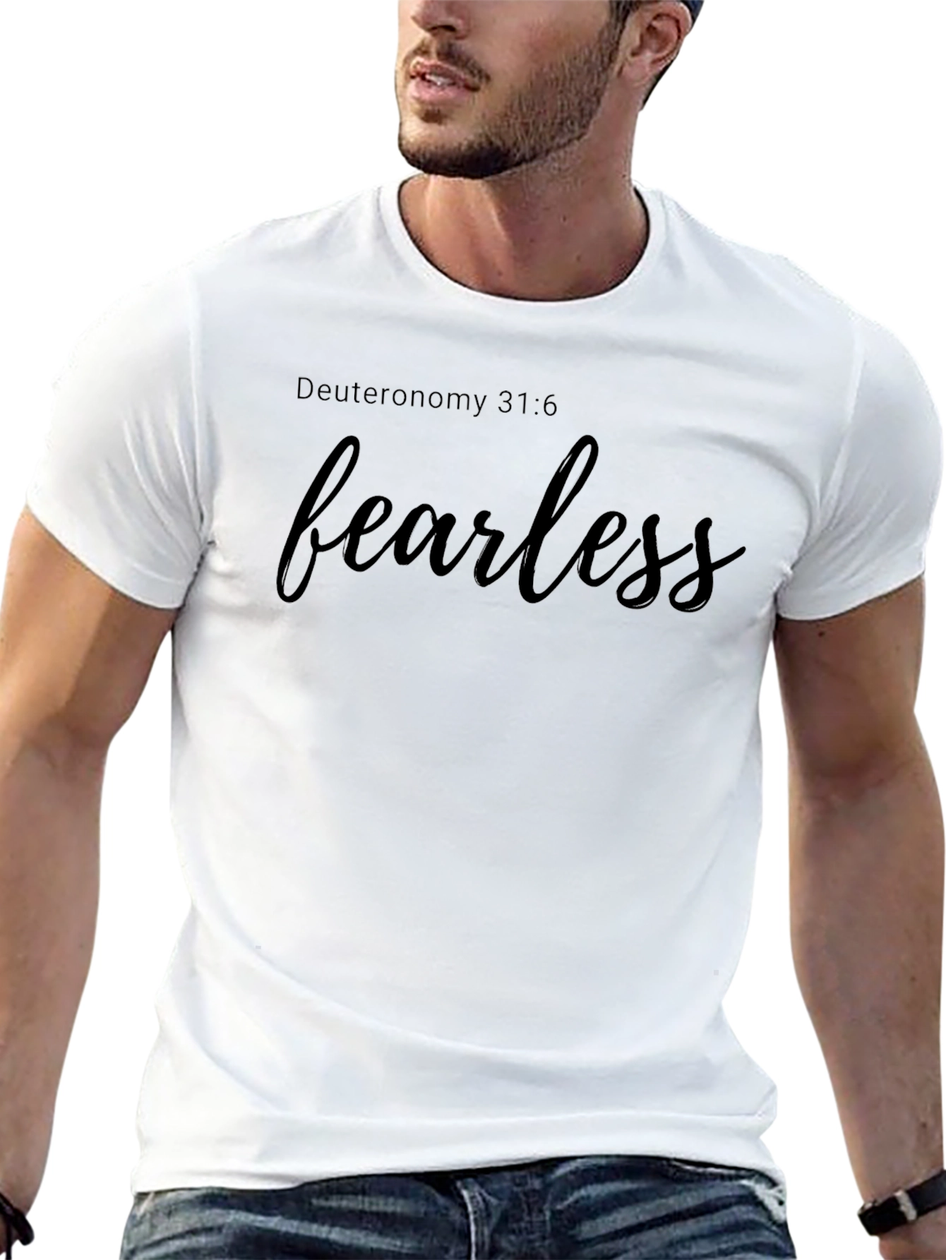 Fearless Black T-Shirt - Deuteronomy 31:6