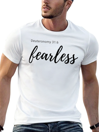 Fearless Black T-Shirt - Deuteronomy 31:6