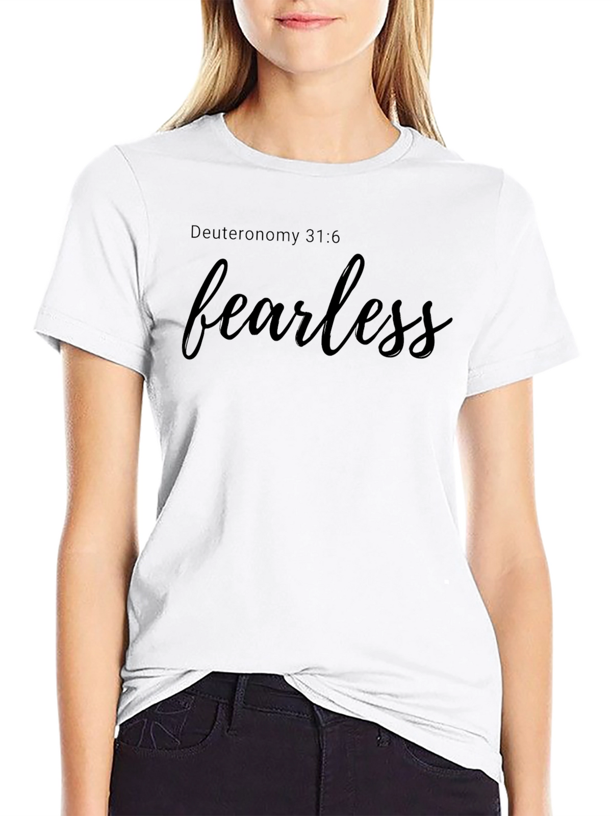 Fearless Black T-Shirt - Deuteronomy 31:6