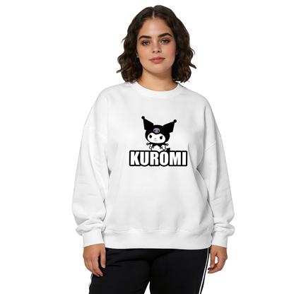 Bold Text Kuromi Street?Style Crewneck Sweatshirt