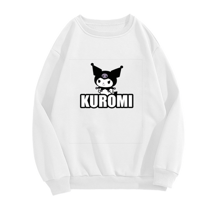 Bold Text Kuromi Street?Style Crewneck Sweatshirt