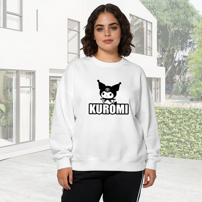 Bold Text Kuromi Street?Style Crewneck Sweatshirt