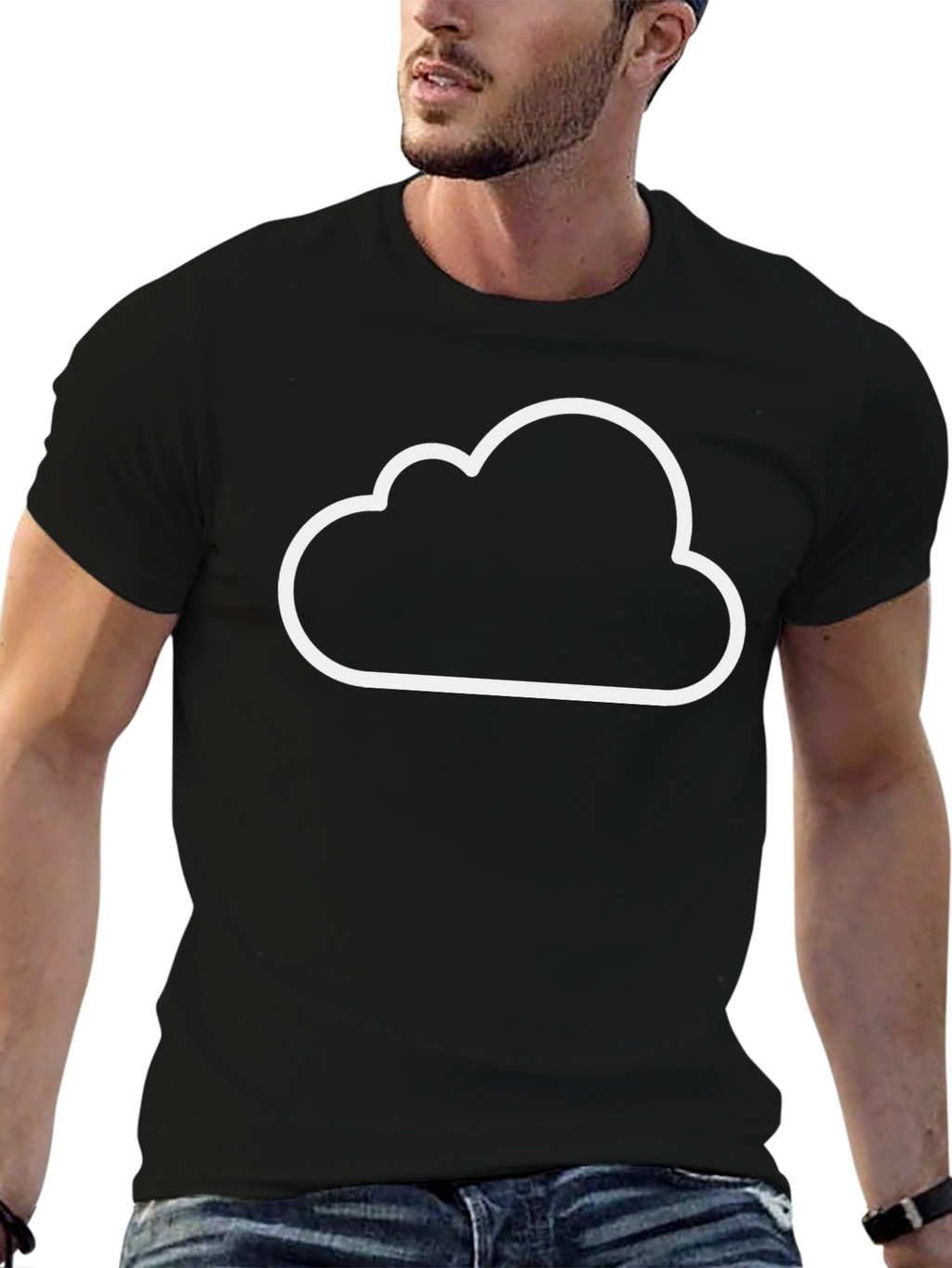 Cloud Graphic Black T-Shirt - Comfortable Everyday Wear
