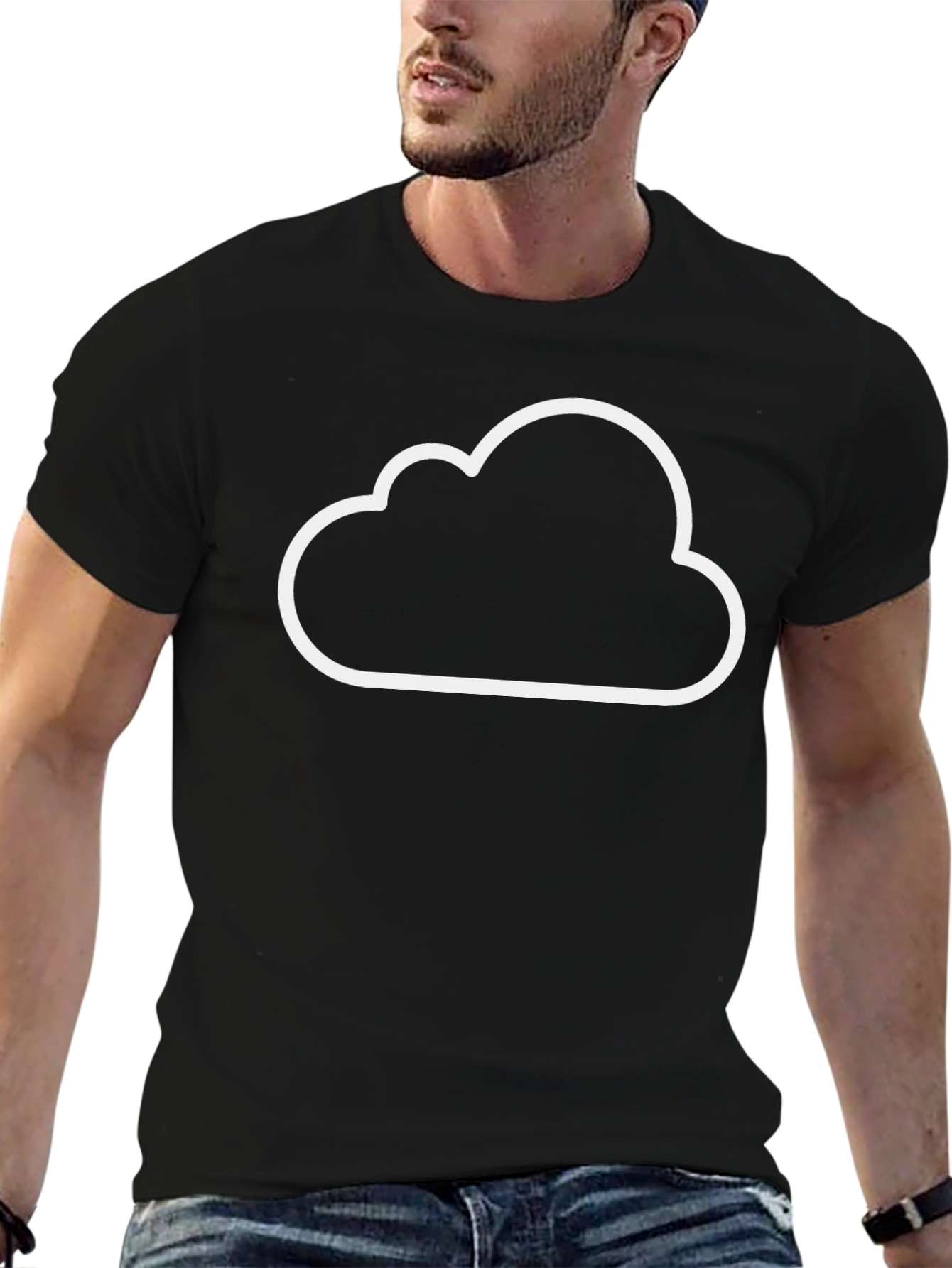 Cloud Graphic Black T-Shirt - Comfortable Everyday Wear