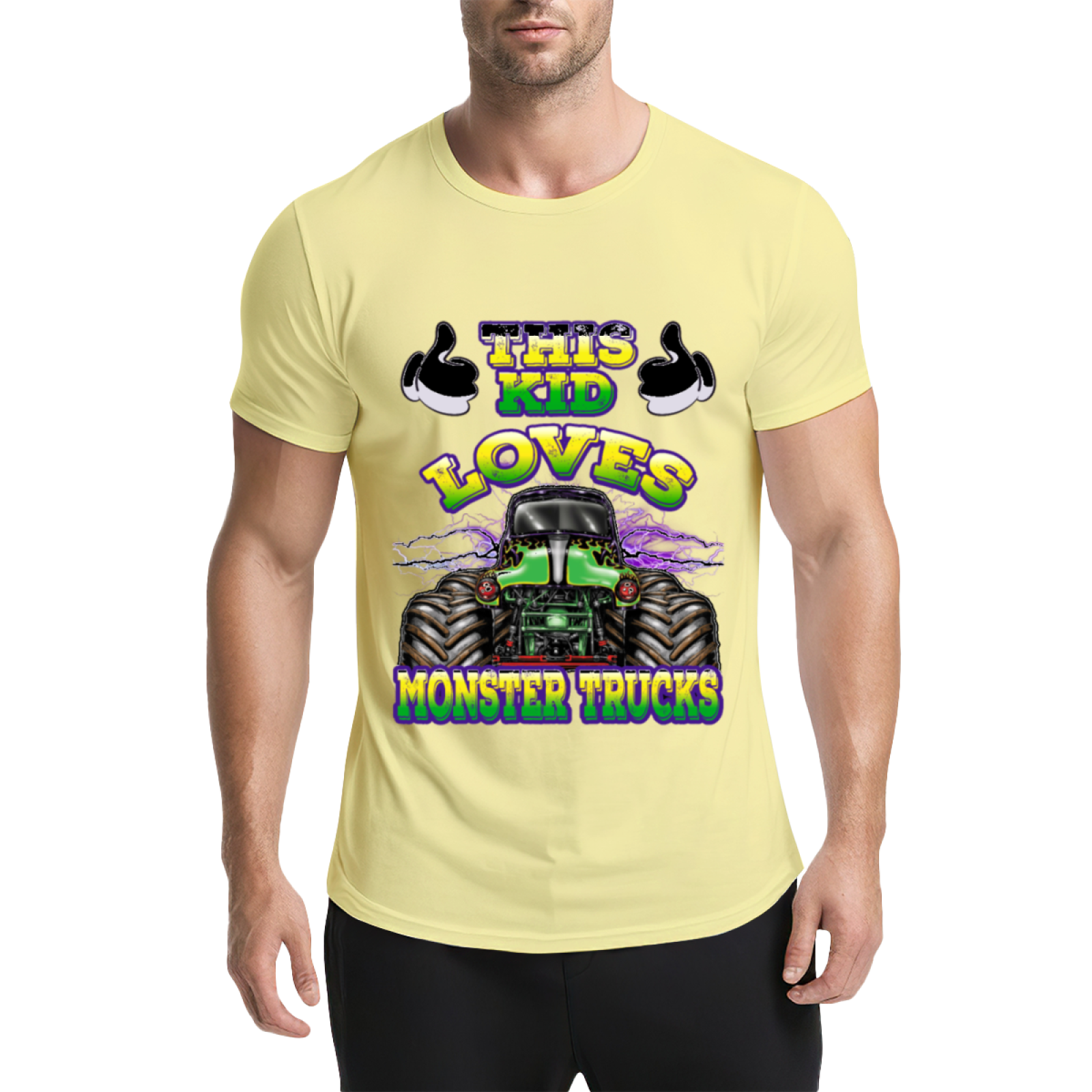 Colorful This Kid Loves Monster Trucks Cool Kids Shirt