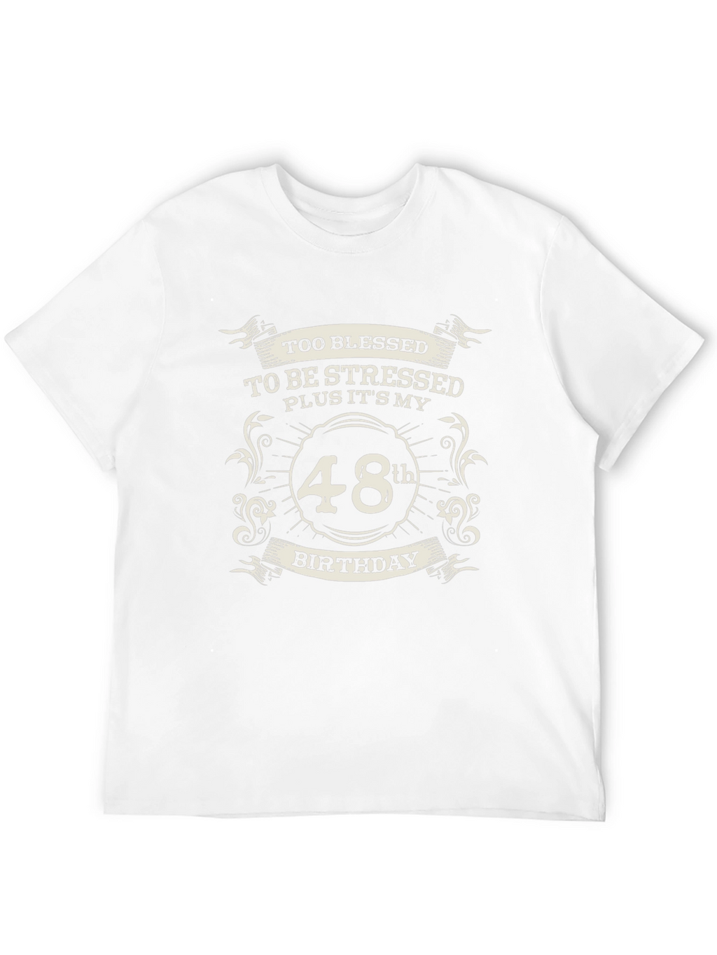 48th Birthday Blessed T-Shirt - Black