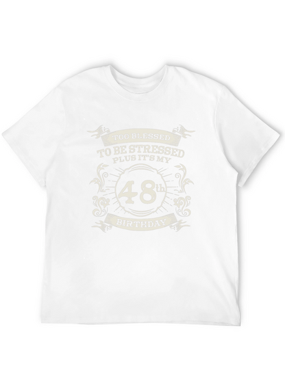 48th Birthday Blessed T-Shirt - Black
