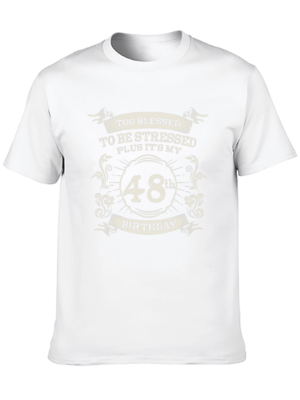 48th Birthday Blessed T-Shirt - Black