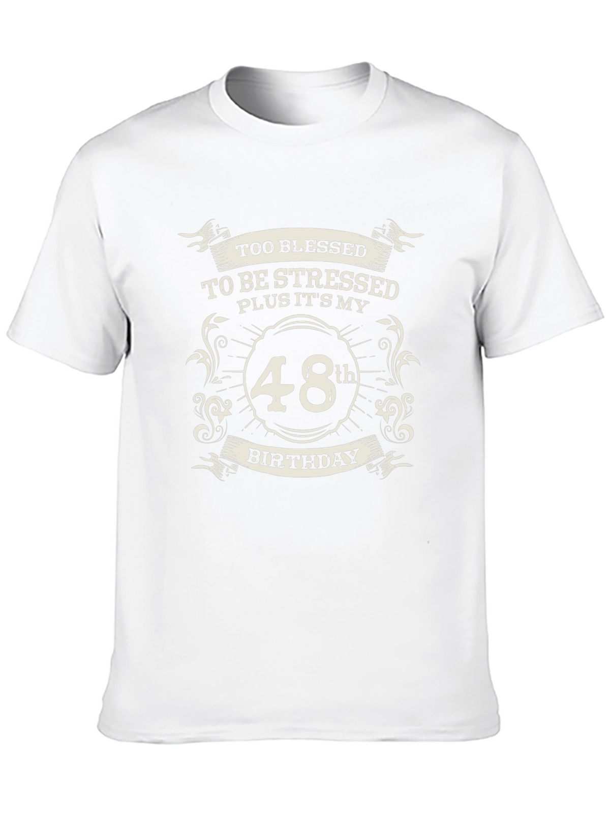 48th Birthday Blessed T-Shirt - Black