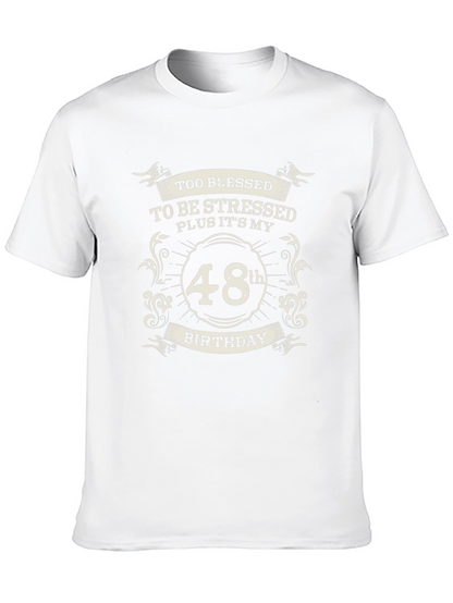 48th Birthday Blessed T-Shirt - Black
