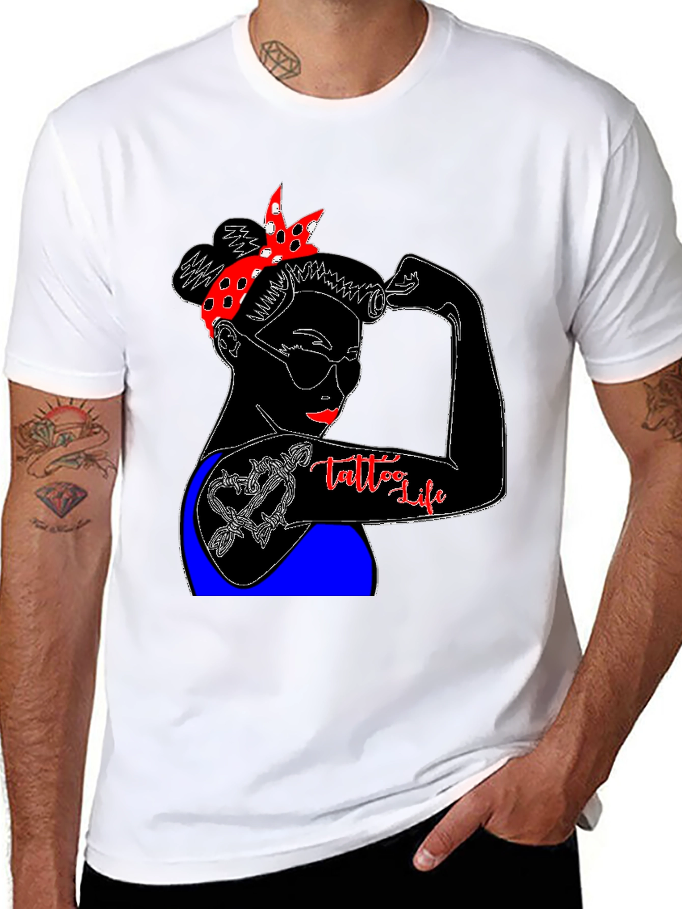 Tattoo Life Graphic T-Shirt - Strong Woman Design