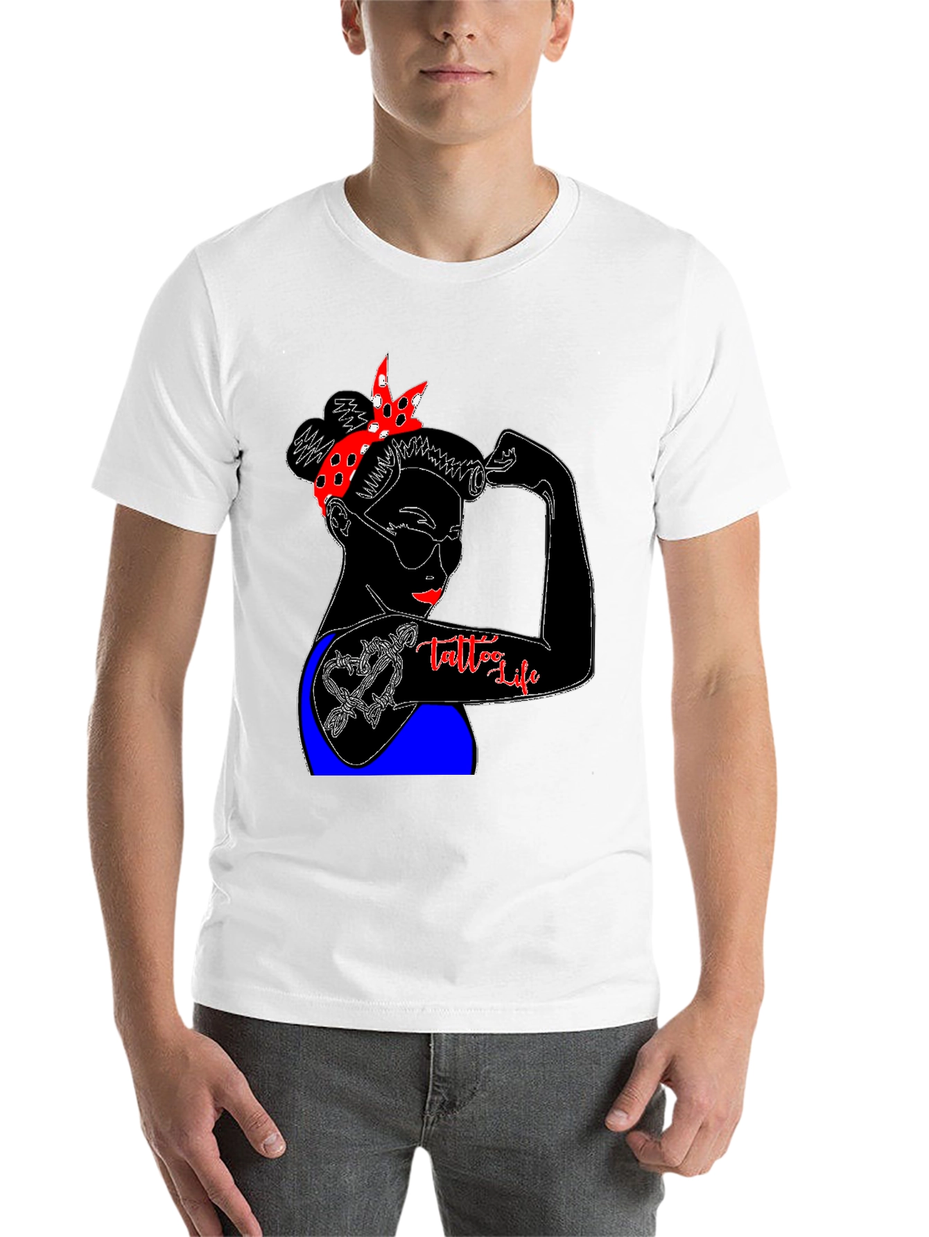 Tattoo Life Graphic T-Shirt - Strong Woman Design