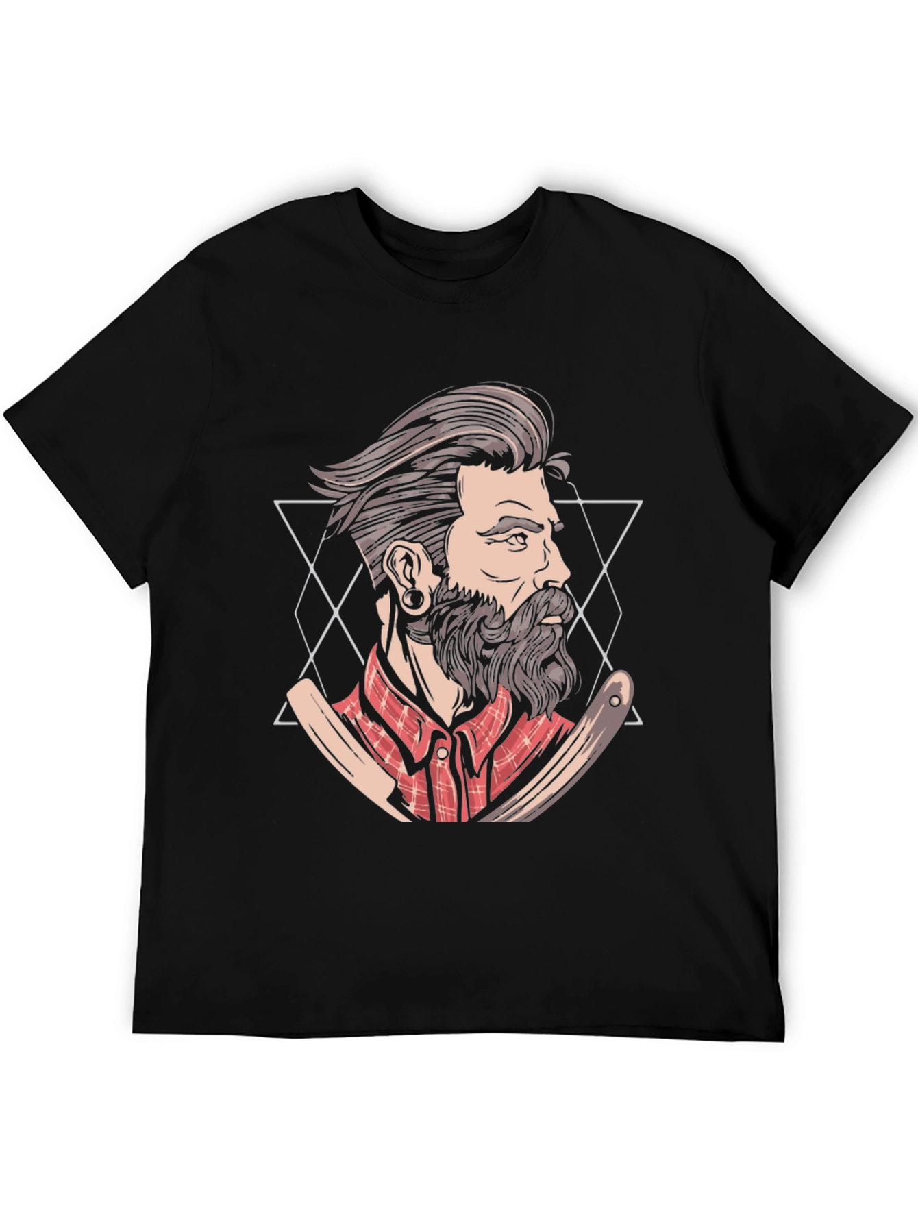 Bearded Barber Graphic Tee - Vintage Style