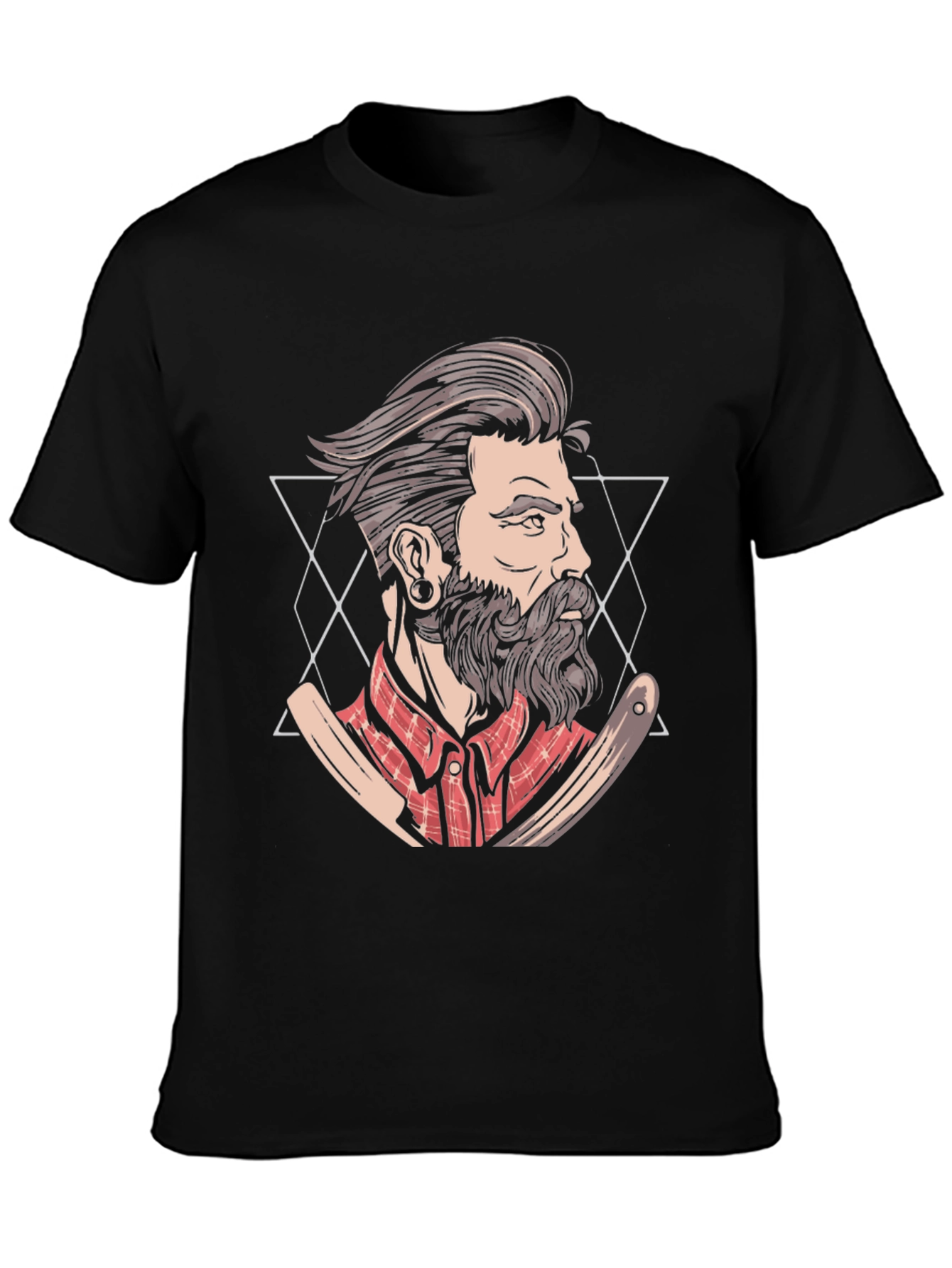 Bearded Barber Graphic Tee - Vintage Style