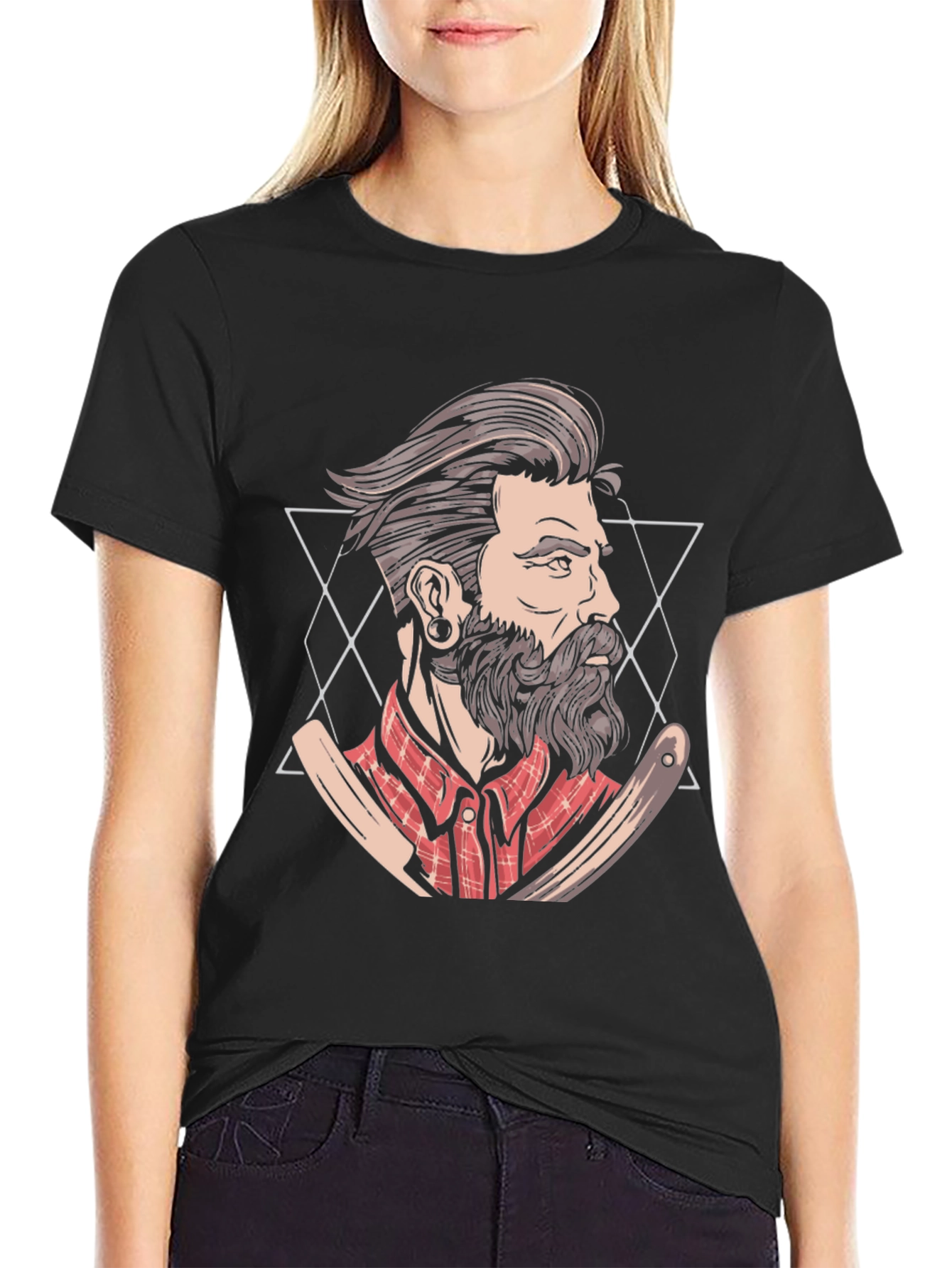 Bearded Barber Graphic Tee - Vintage Style
