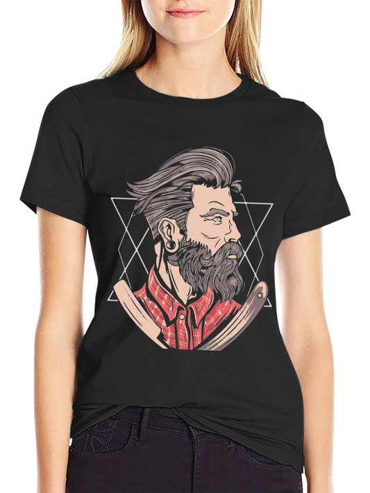 Bearded Barber Graphic Tee - Vintage Style