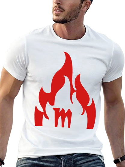 Fiery M Graphic Tee - Bold Black T-Shirt