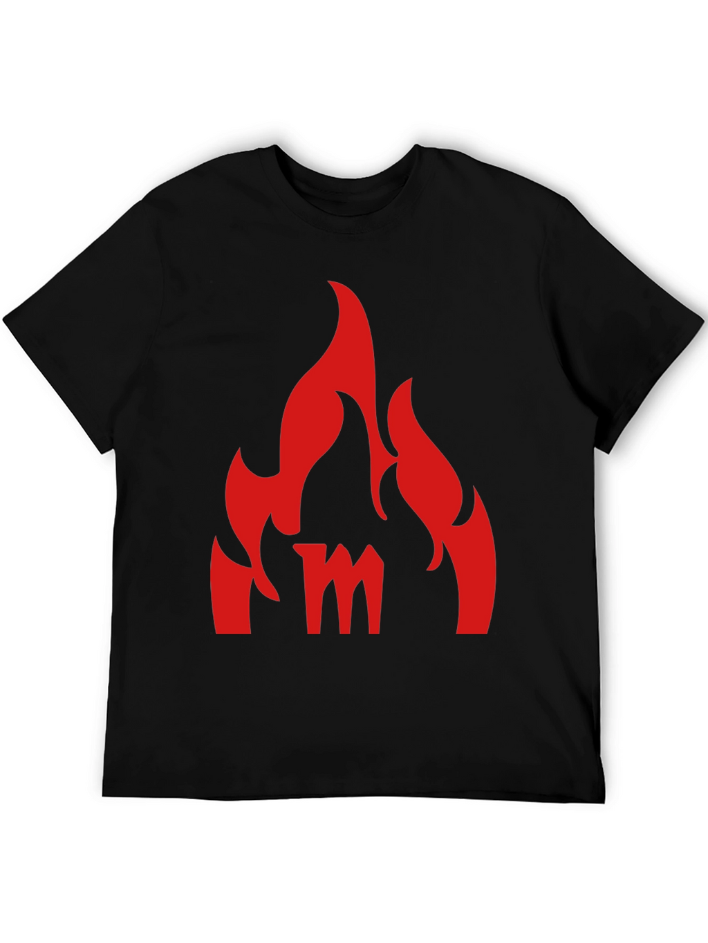 Fiery M Graphic Tee - Bold Black T-Shirt