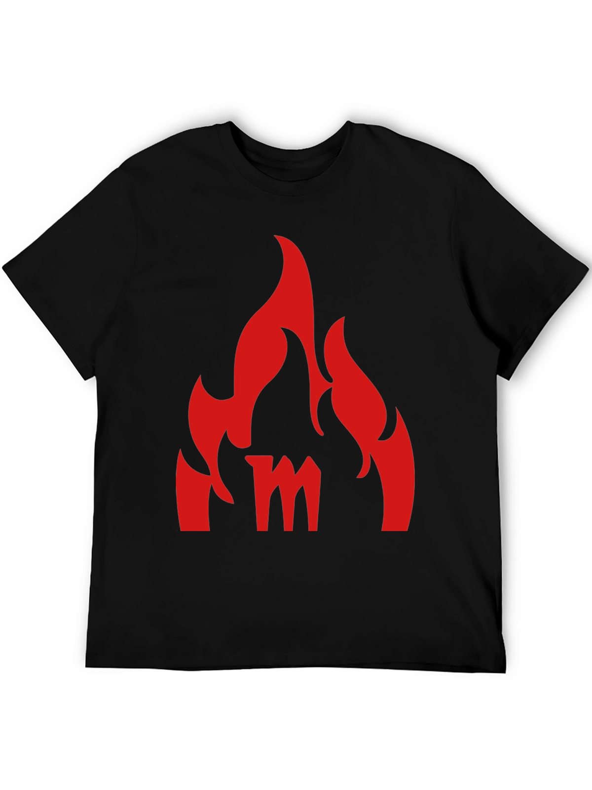 Fiery M Graphic Tee - Bold Black T-Shirt