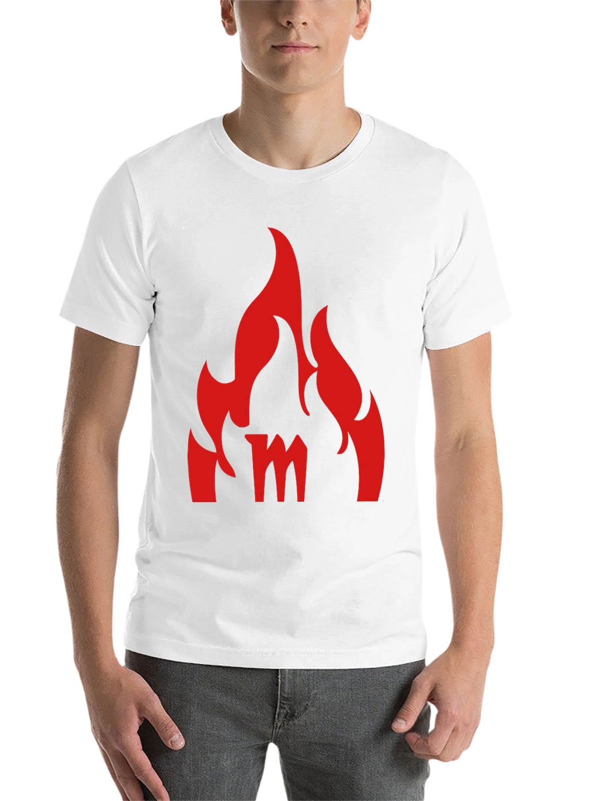 Fiery M Graphic Tee - Bold Black T-Shirt