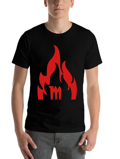 Fiery M Graphic Tee - Bold Black T-Shirt