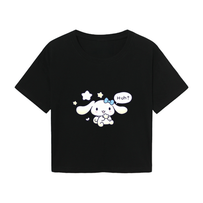 Vibrant Cute Cartoon Character Trend?Setting Women Cropped Tee